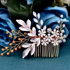 "Ivy" - Bohemian Crystal Hair Comb - Available in Gold and Silver