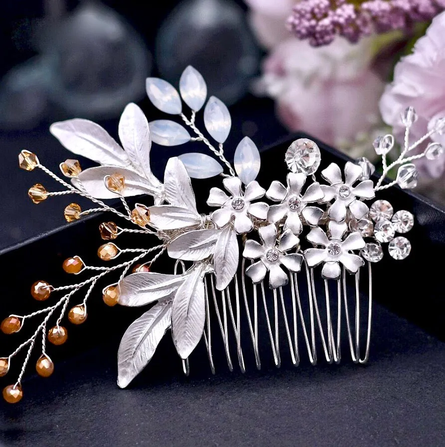 "Ivy" - Bohemian Crystal Hair Comb - Available in Gold and Silver