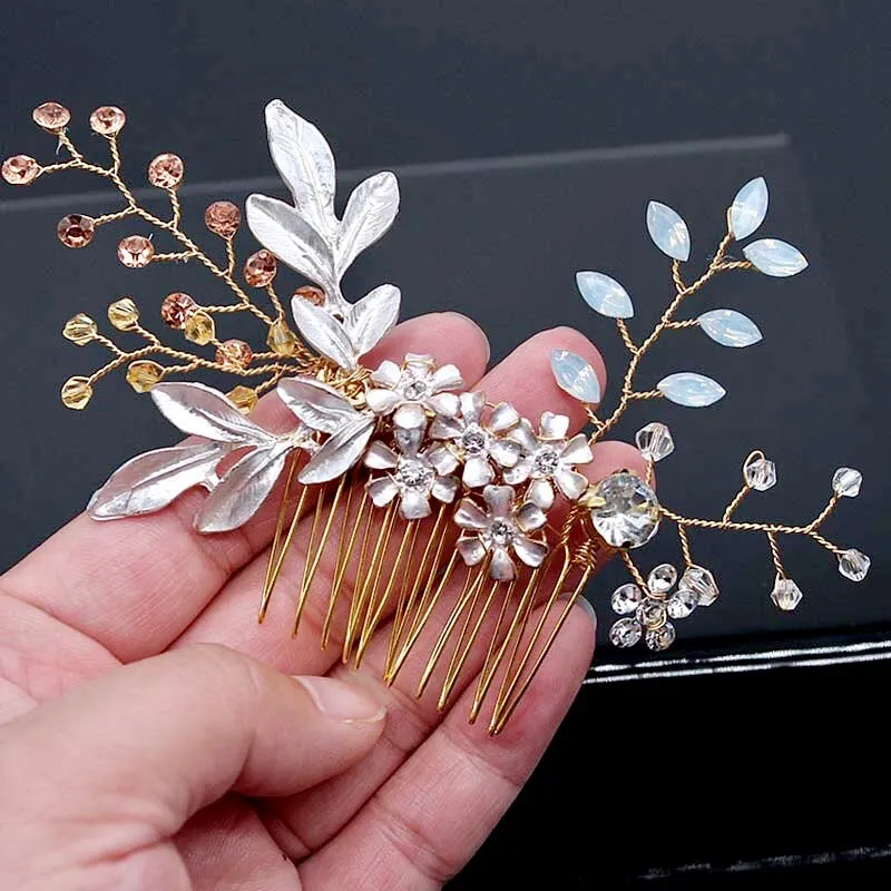 "Ivy" - Bohemian Crystal Hair Comb - Available in Gold and Silver