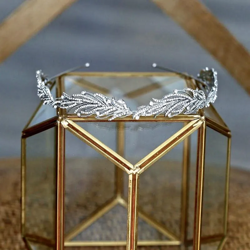 "Myrah" - Micro-Pave Crystal Bridal Headband/Tiara