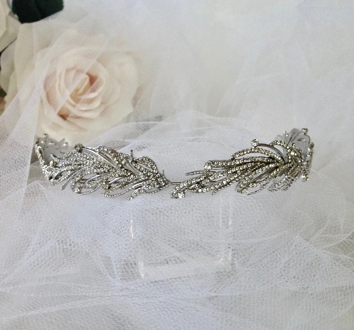 "Myrah" - Micro-Pave Crystal Bridal Headband/Tiara