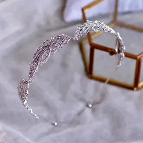 "Myrah" - Micro-Pave Crystal Bridal Headband/Tiara