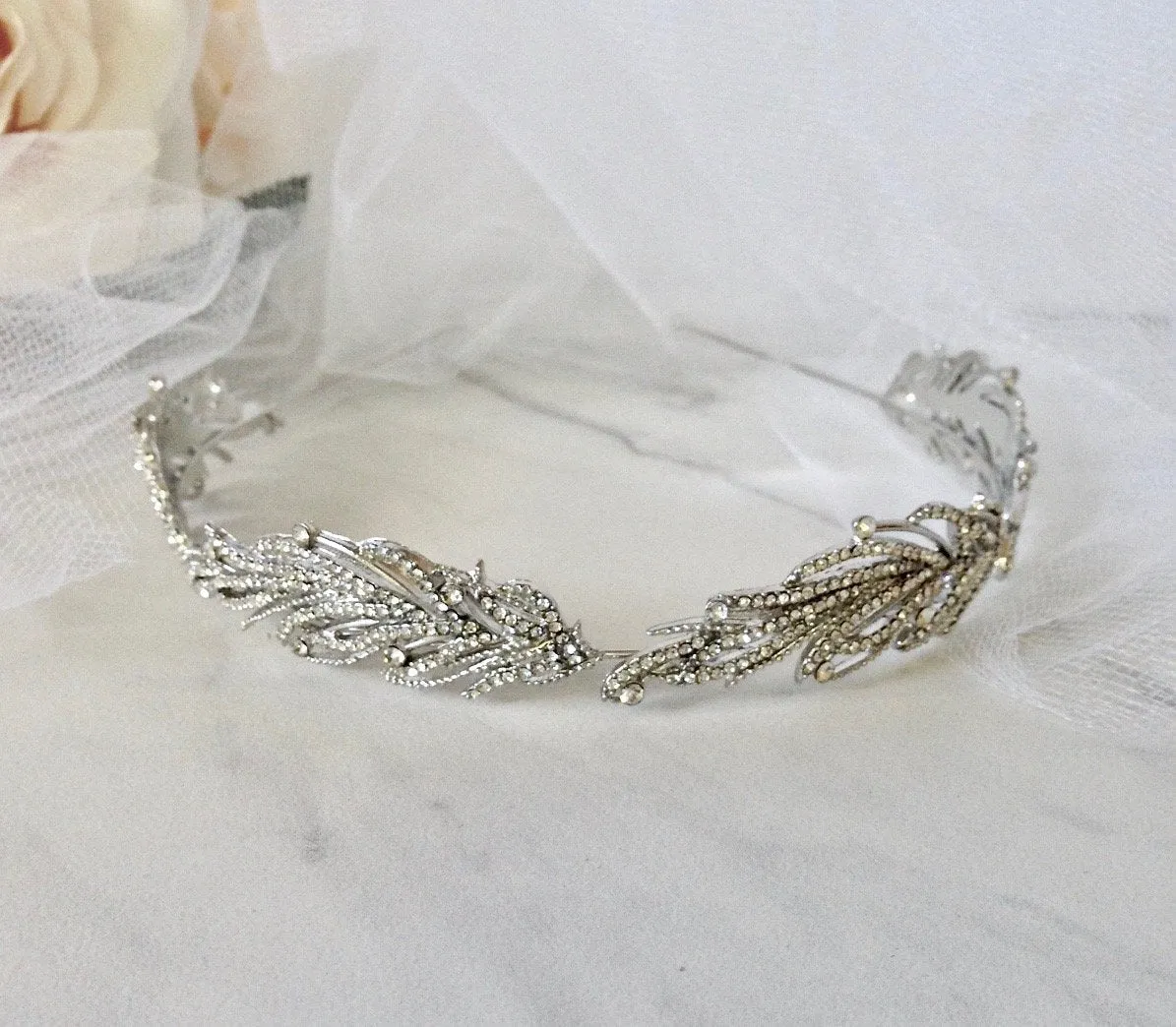 "Myrah" - Micro-Pave Crystal Bridal Headband/Tiara