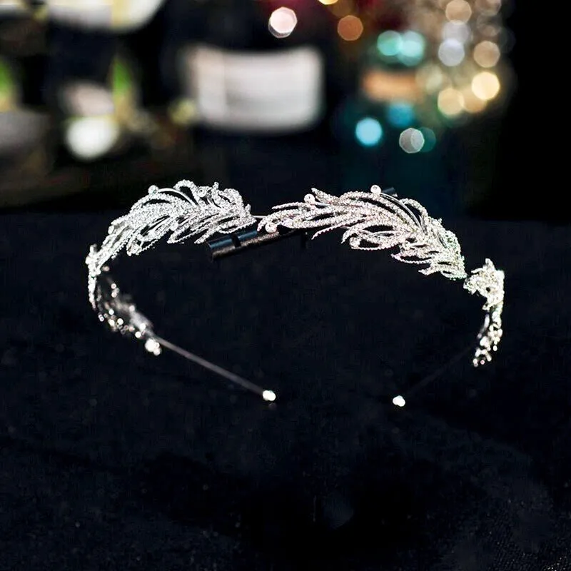"Myrah" - Micro-Pave Crystal Bridal Headband/Tiara