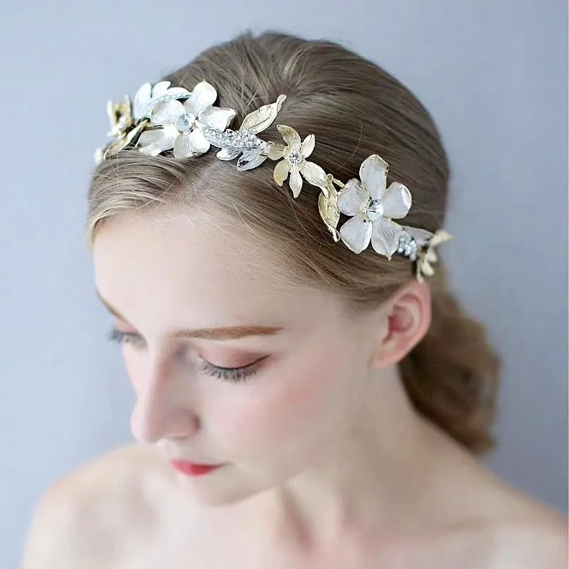 "Sedona" - Gold Crystal Bridal Headband