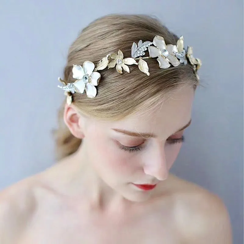 "Sedona" - Gold Crystal Bridal Headband