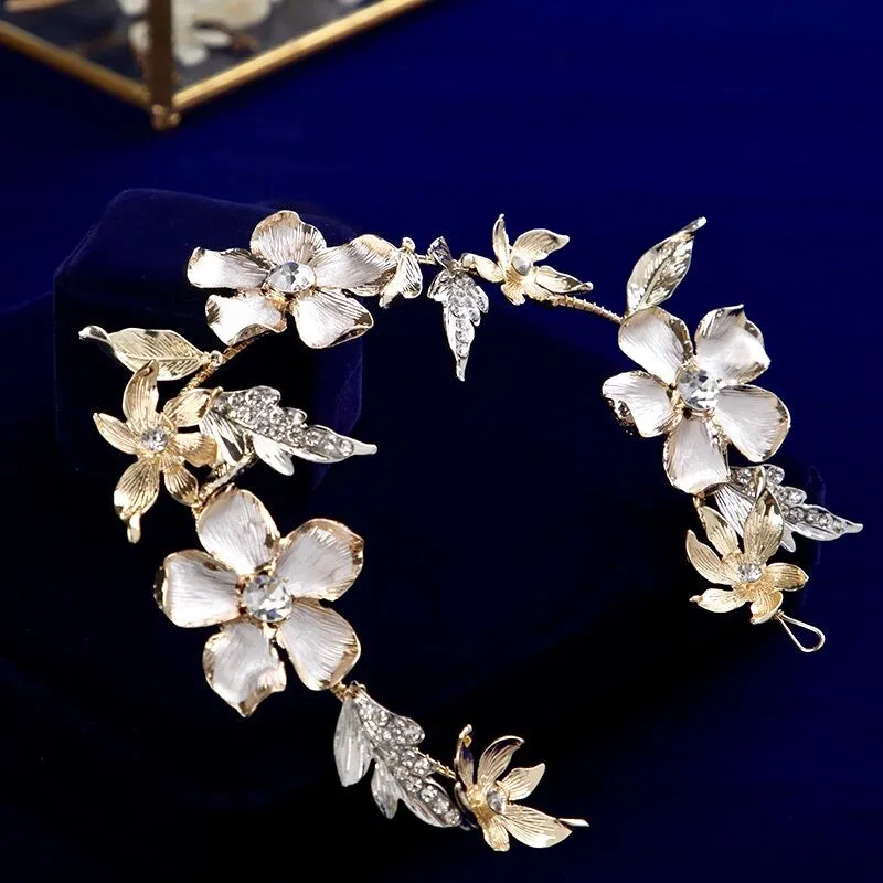 "Sedona" - Gold Crystal Bridal Headband