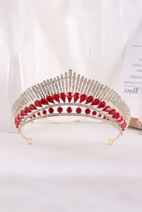 Red Rhinestone Bridal Tiara