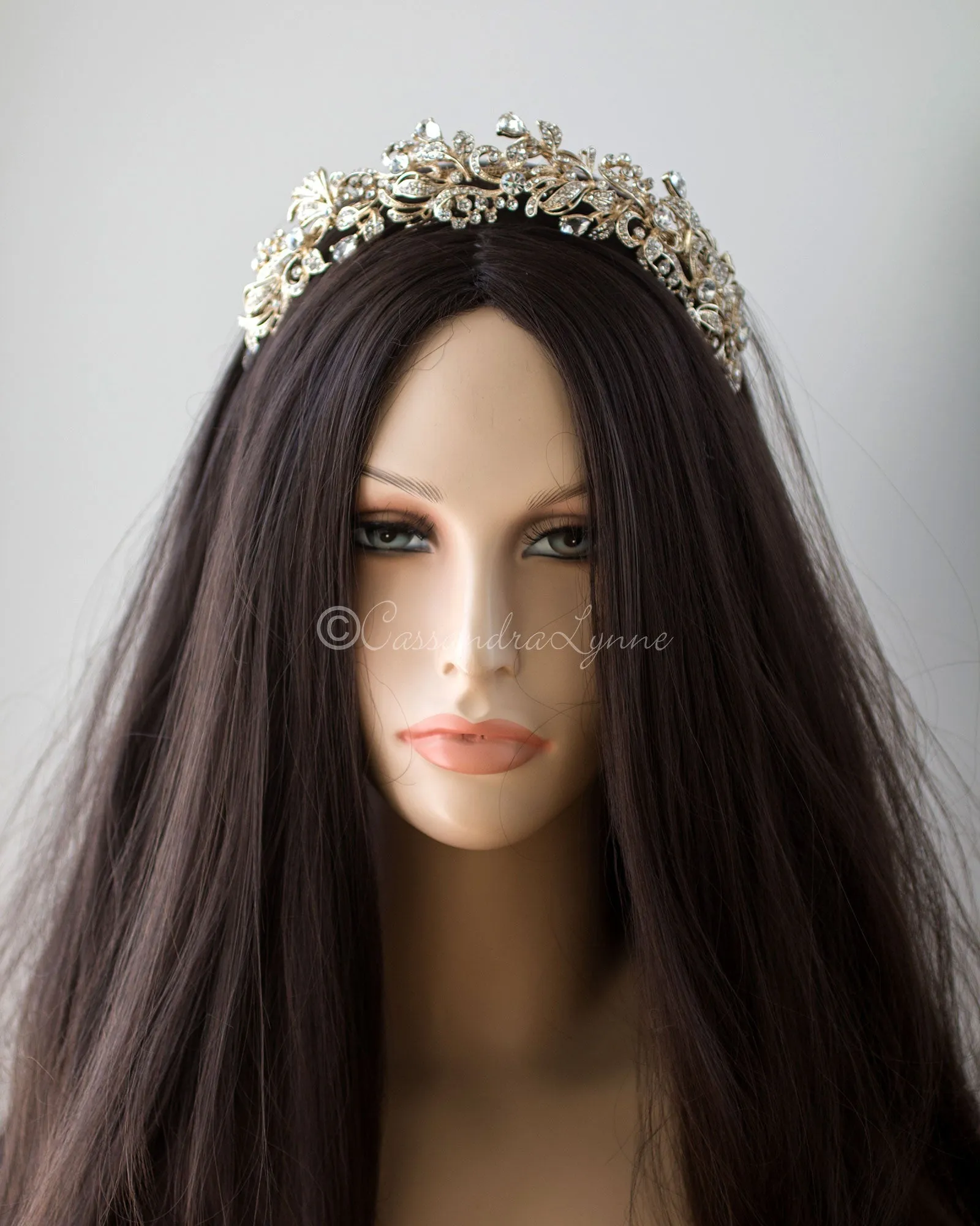 Scrolling Silver Crystal Bridal Headpiece