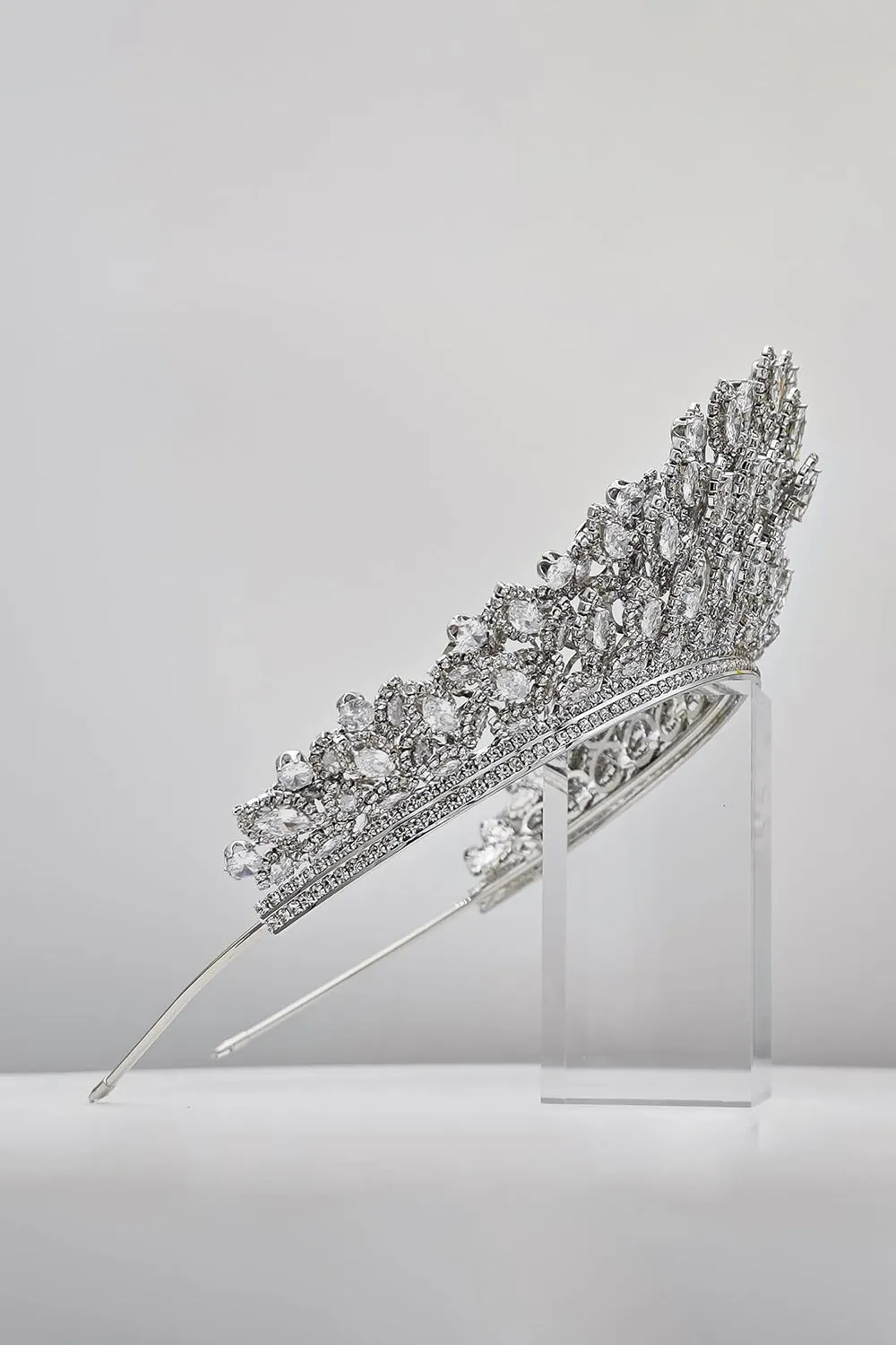 Silver Rheinstone Large Pageant Tiara