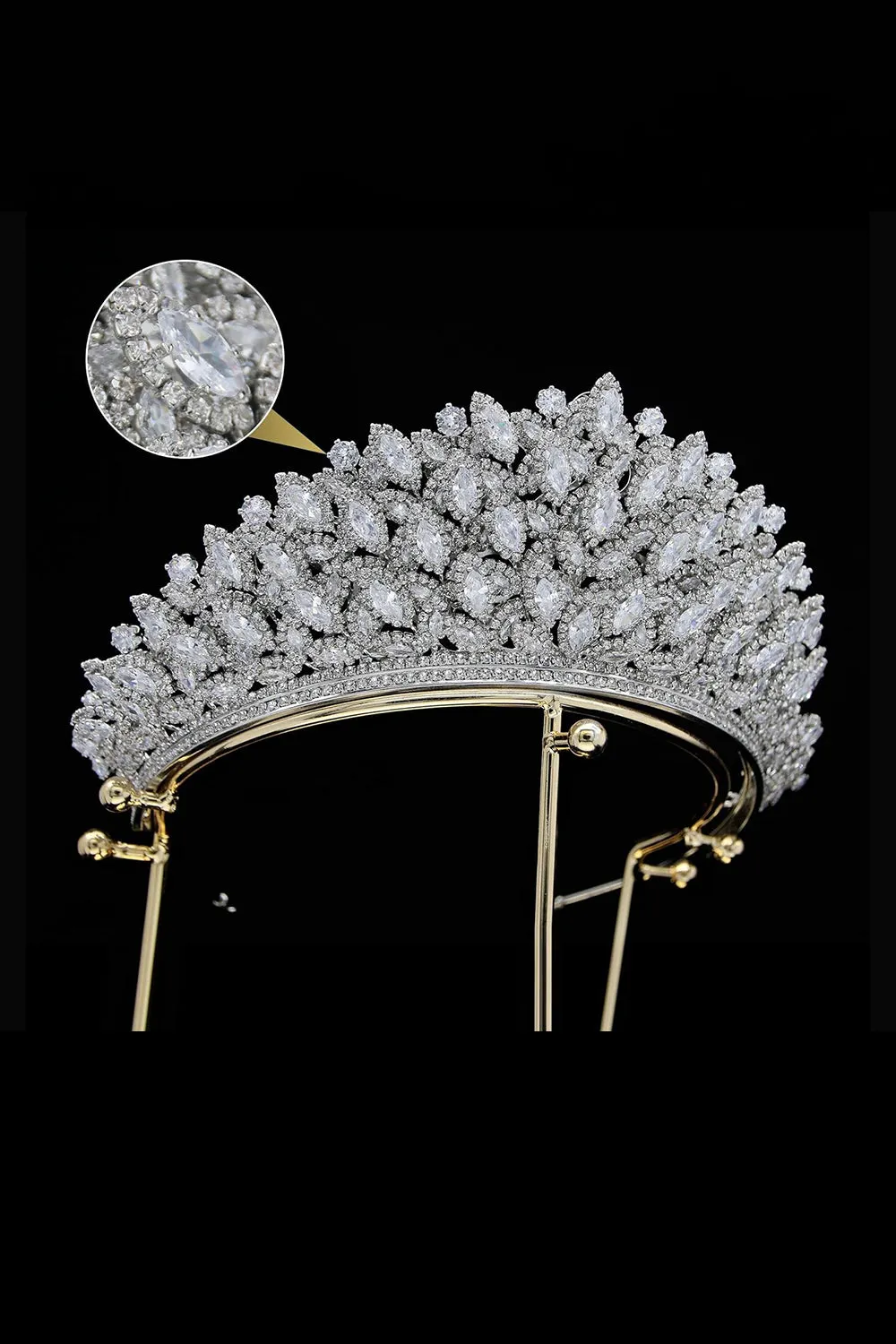 Silver Rheinstone Large Pageant Tiara
