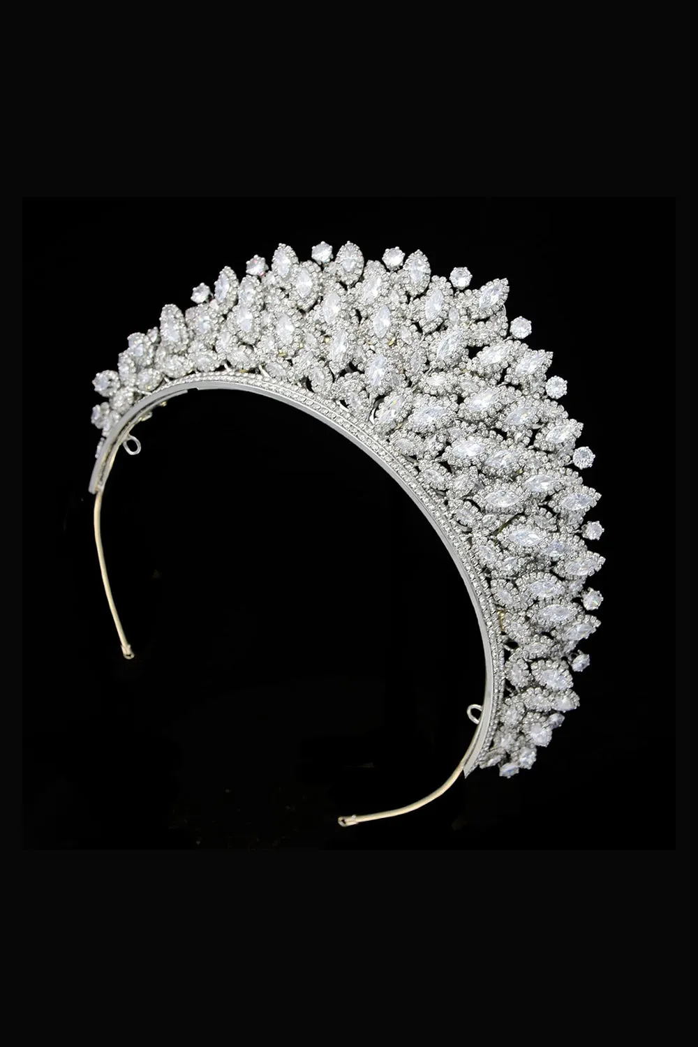 Silver Rheinstone Large Pageant Tiara