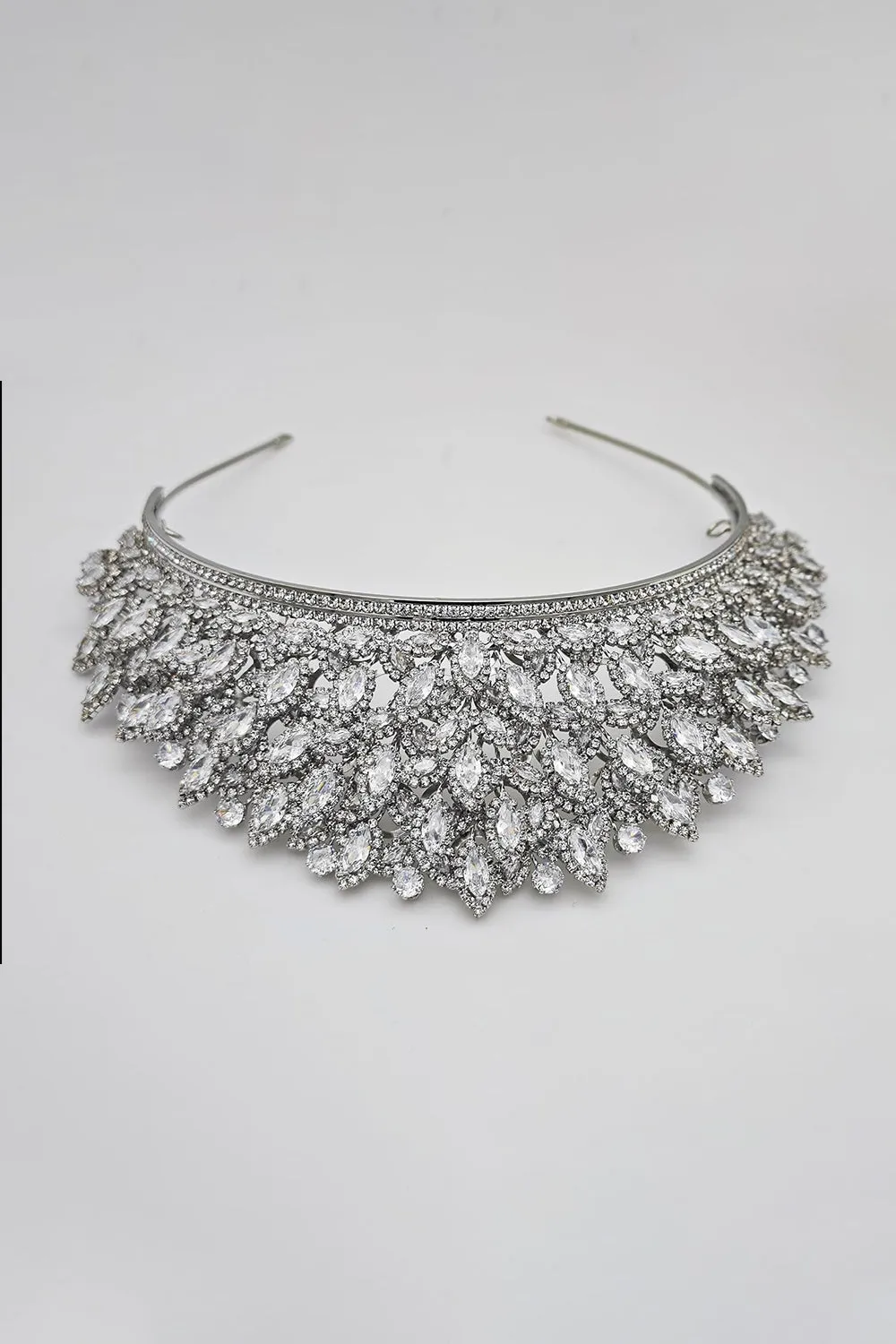 Silver Rheinstone Large Pageant Tiara