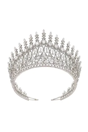 Silver Tall Wedding Tiara