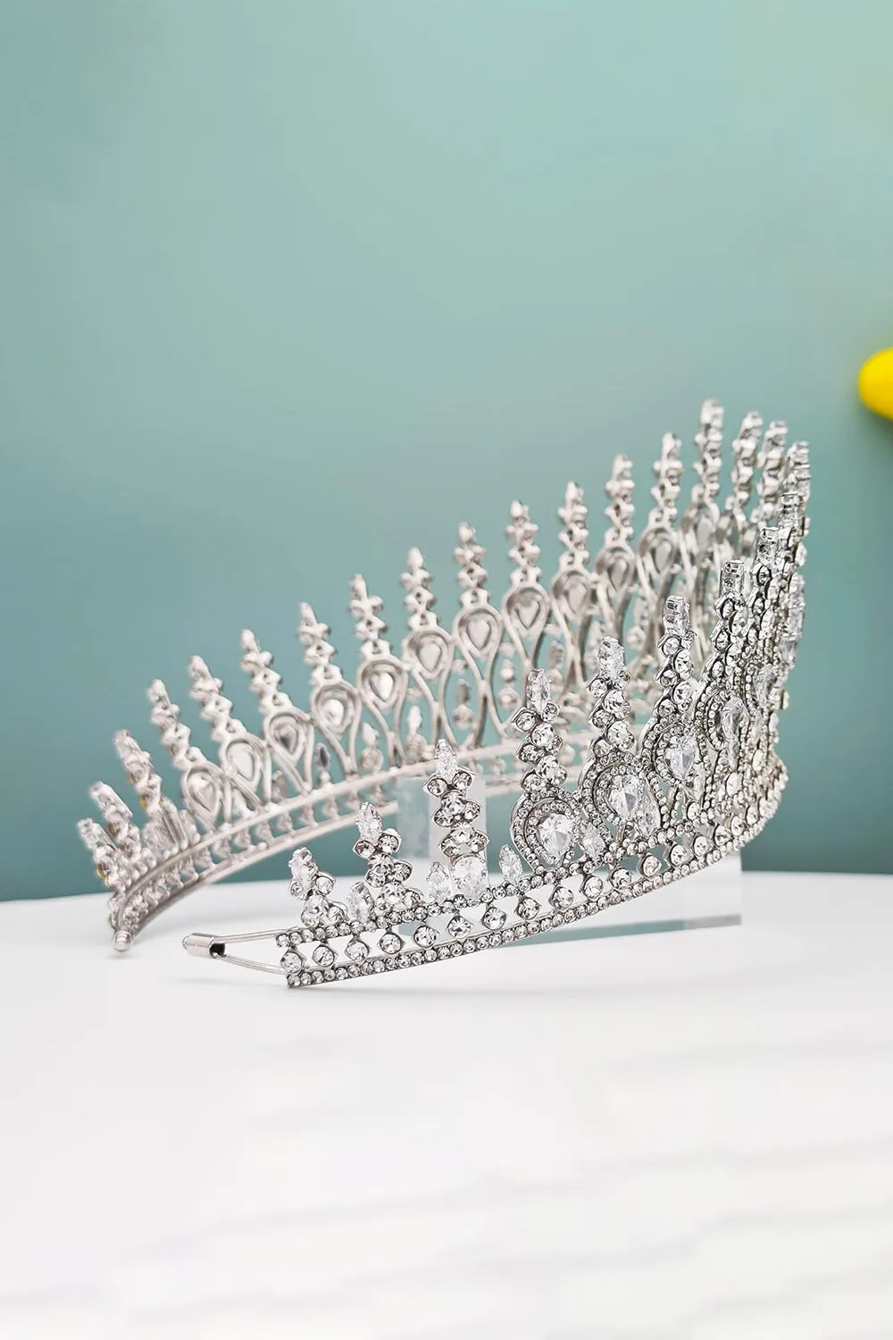 Silver Tall Wedding Tiara