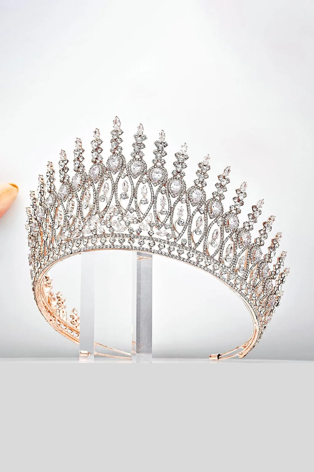 Silver Tall Wedding Tiara