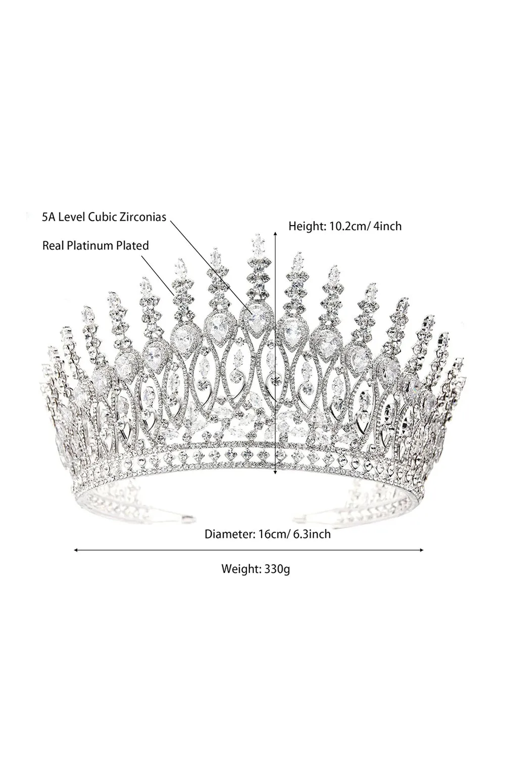 Silver Tall Wedding Tiara