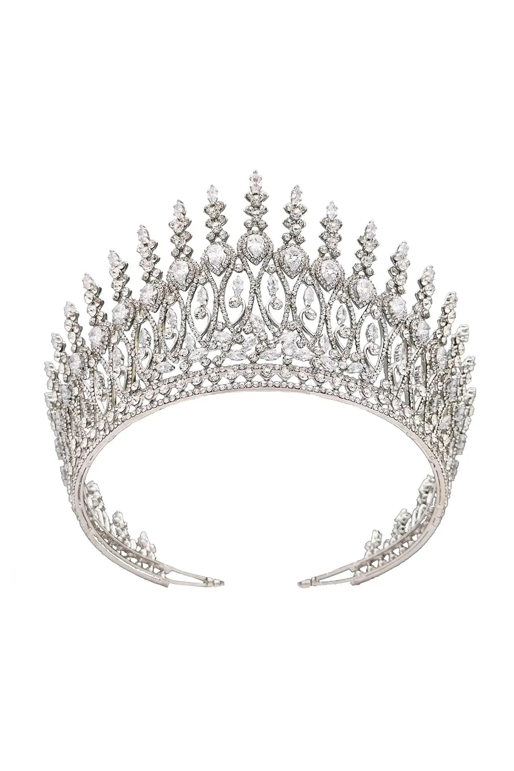 Silver Tall Wedding Tiara