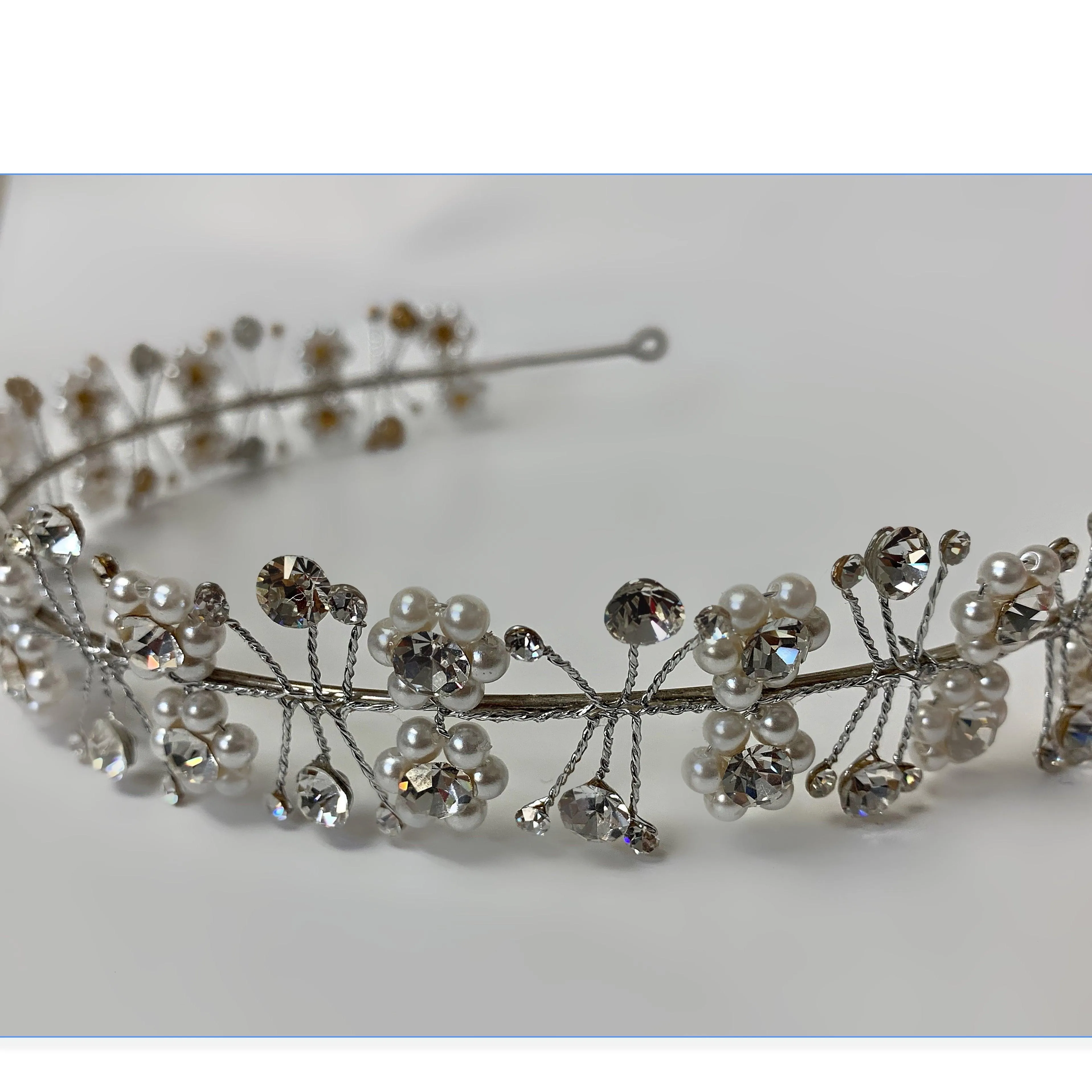 Tiara Pearl and Diamond Rhinestones Sterling Silver