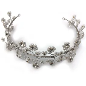 Tiara Pearl and Diamond Rhinestones Sterling Silver