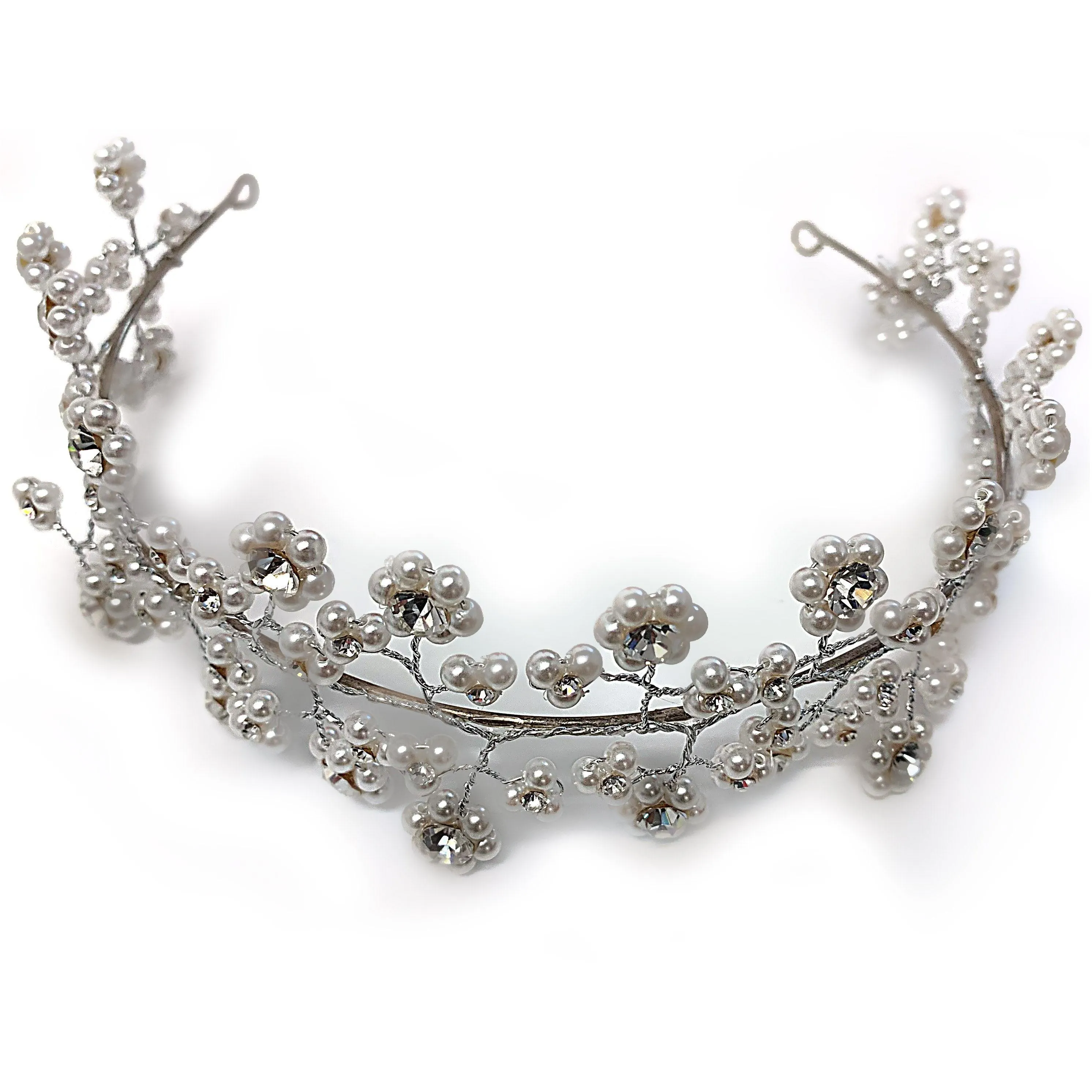 Tiara Pearl and Diamond Rhinestones Sterling Silver