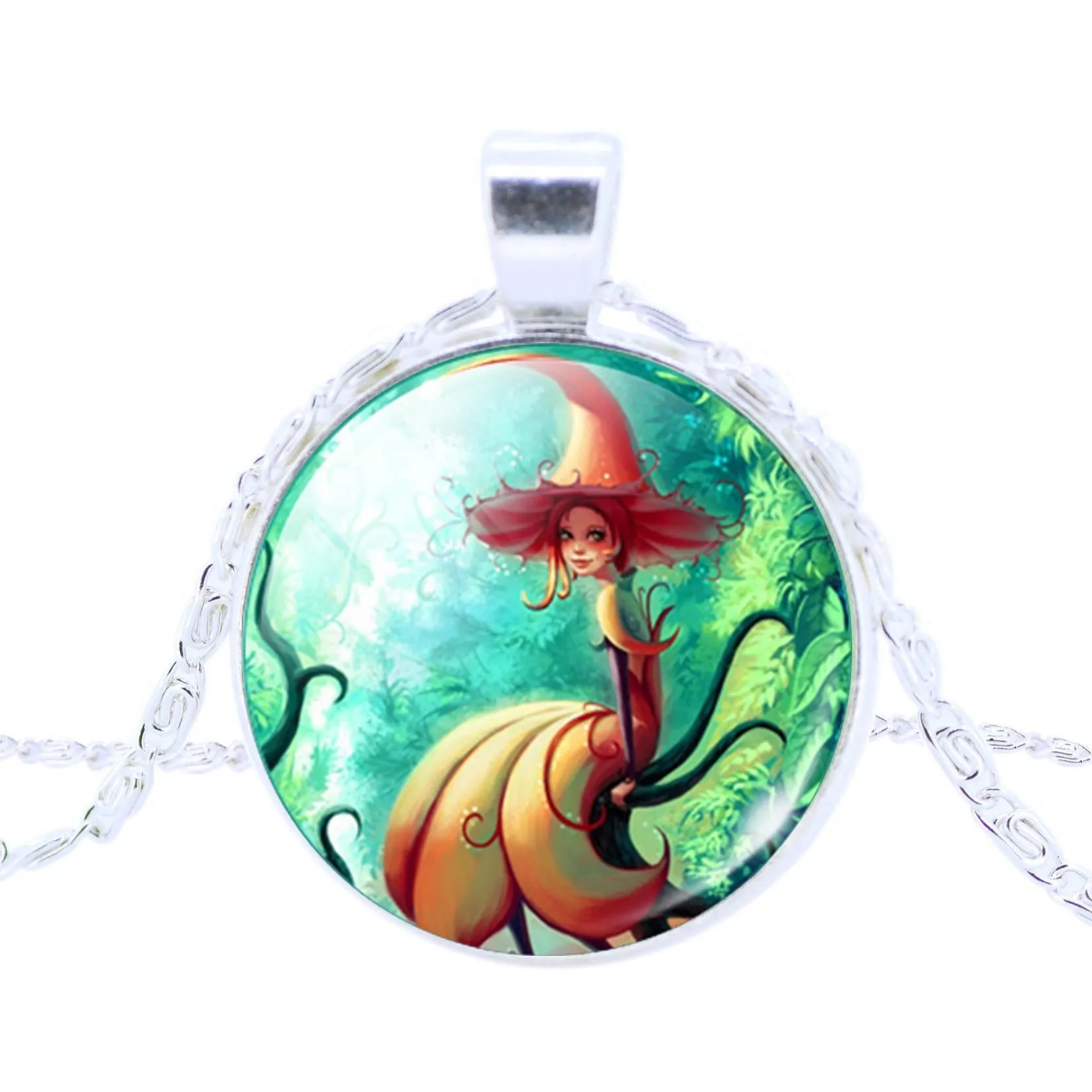 Vintage Silver Pendant Necklace Newest Fairy Marine Organisms Statement Chain Necklace Fashion Whales Piranha Necklace