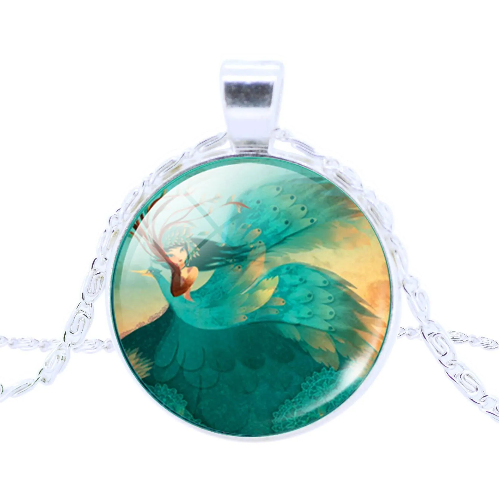 Vintage Silver Pendant Necklace Newest Fairy Marine Organisms Statement Chain Necklace Fashion Whales Piranha Necklace