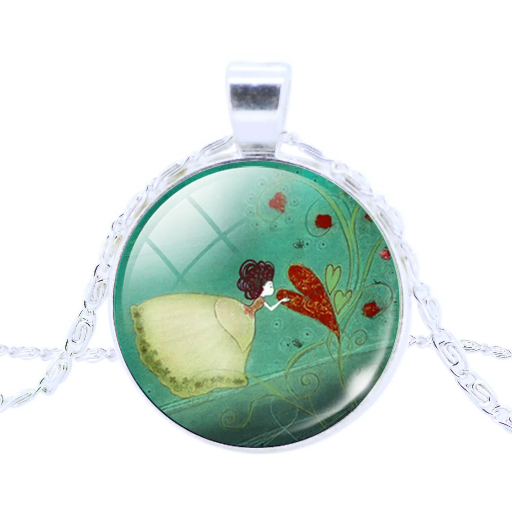 Vintage Silver Pendant Necklace Newest Fairy Marine Organisms Statement Chain Necklace Fashion Whales Piranha Necklace