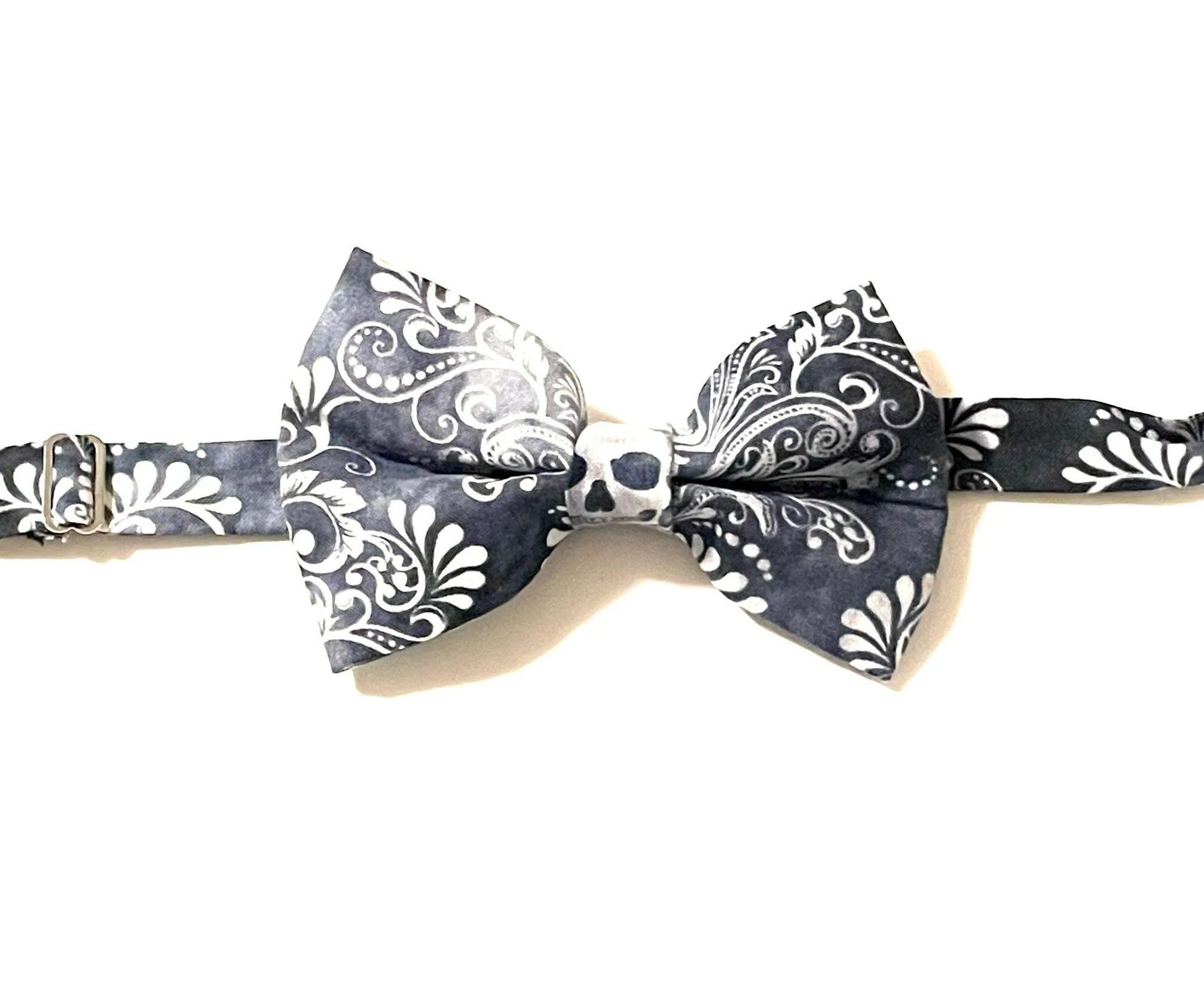 White Skulls Bow Tie